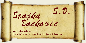Stajka Dačković vizit kartica